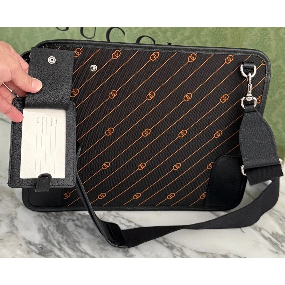 NWT Gucci 752595 Unisex Interlocking Medium GG Messenger Bag